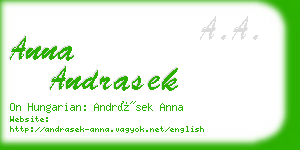 anna andrasek business card
